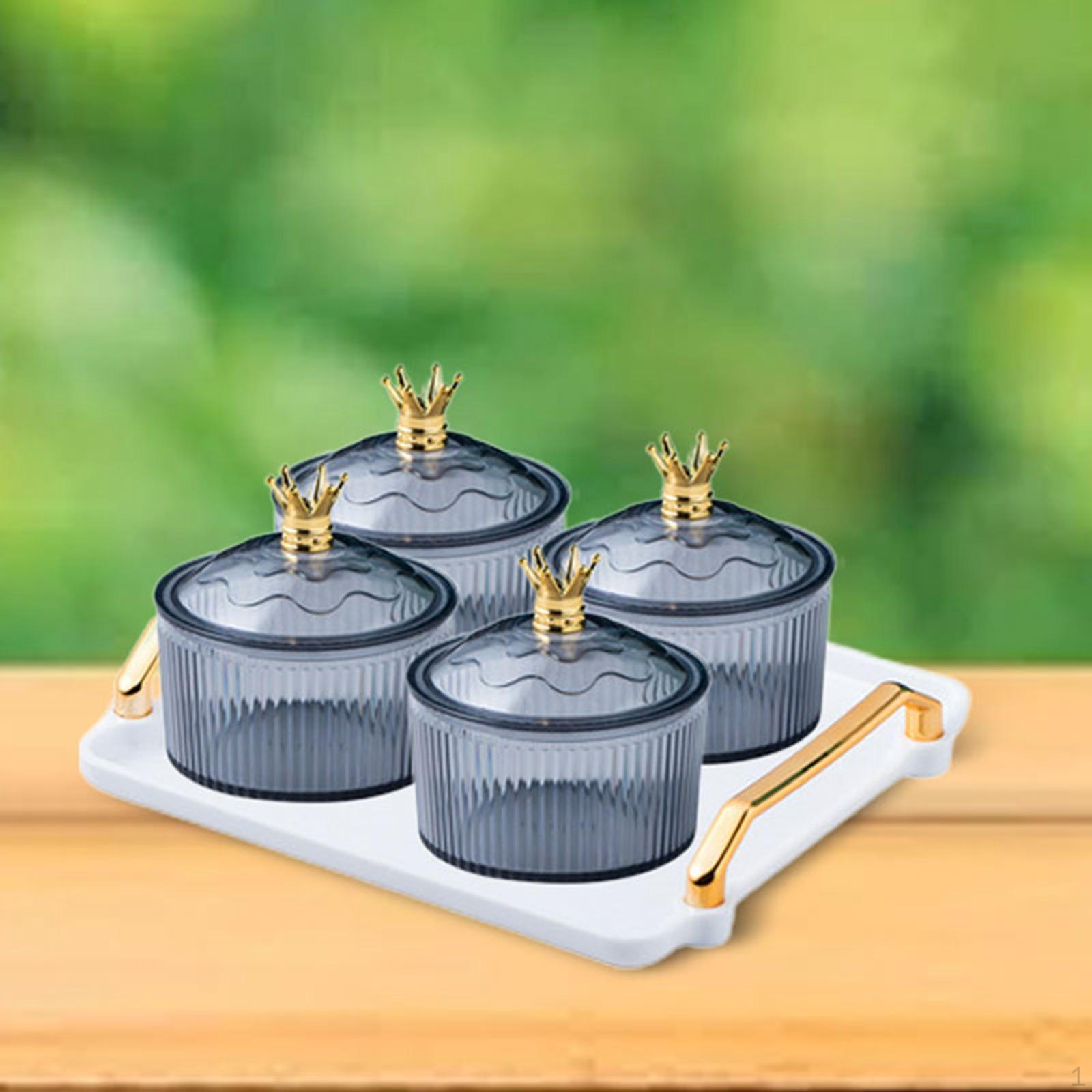 

Тарелка с сухофруктами, закуска, роскошная тарелка с 4 решетками, конфетами и орехами, сервировочное блюдо с разделенной крышкой для серый