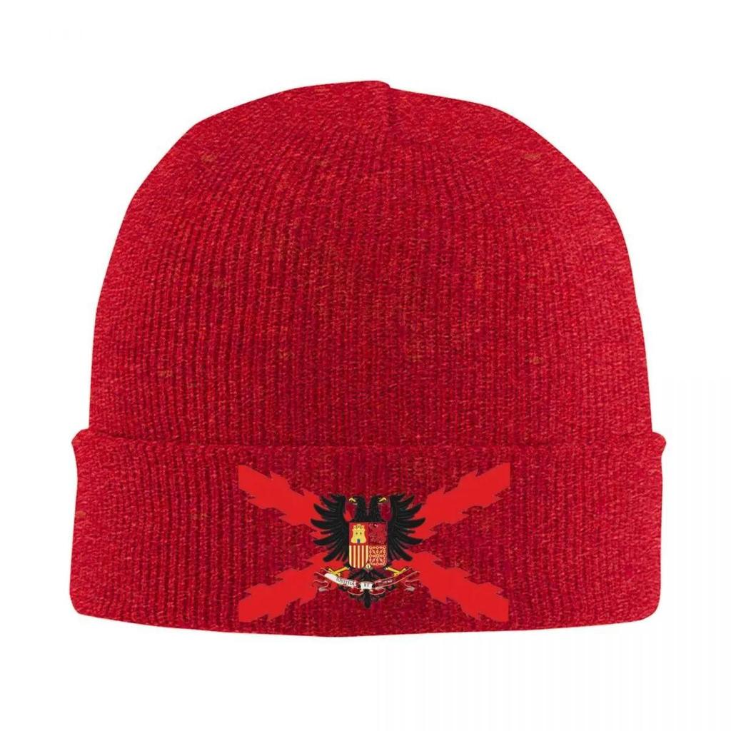 Spanish Burgundy Cross Knitted Hat Beanies Autumn Winter Hats Warm Hip-hop Ski Cross of Saint Andrew Caps Men Women