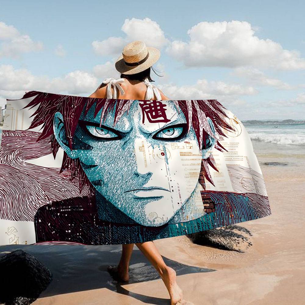 Anime G-Gaara Microfiber Blanket Quick Drying Beach Towels Oversized Printing Super Absorbent Pool Towel Blanket