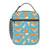 Blue Background Cute Cartoon Corgi Insulated Lunch Bag for Women Children Leakproof Food Boxes Thermal Lunch Box Tote