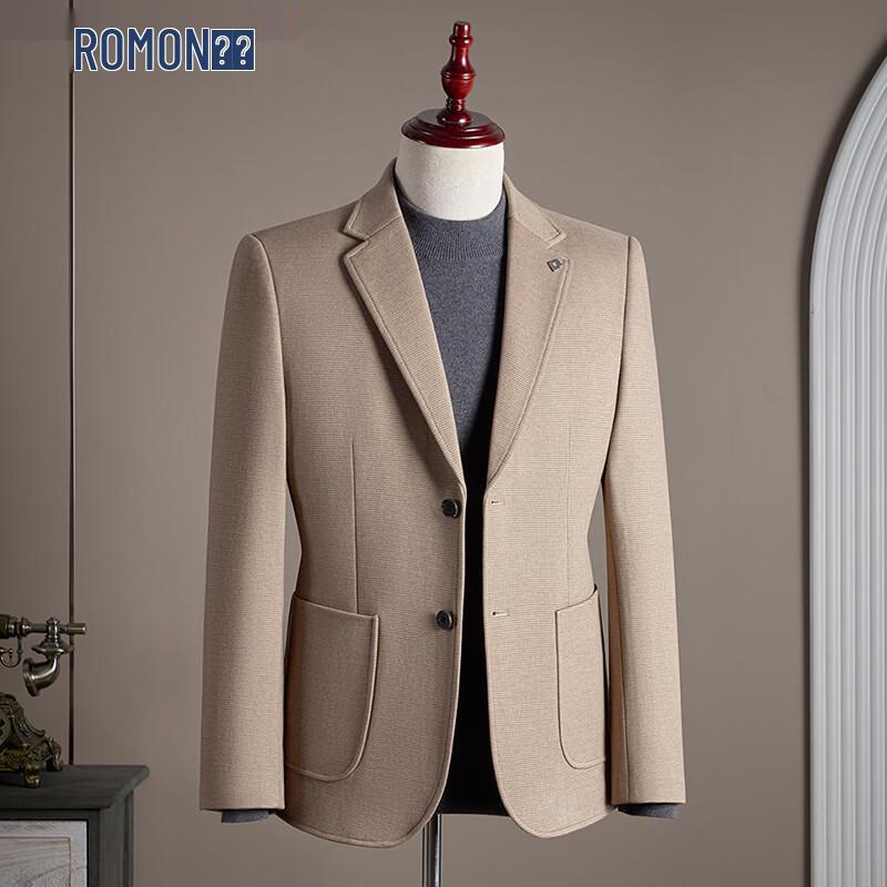Мужской блейзер ROMON с вафельной текстурой в стиле business casual M хаки