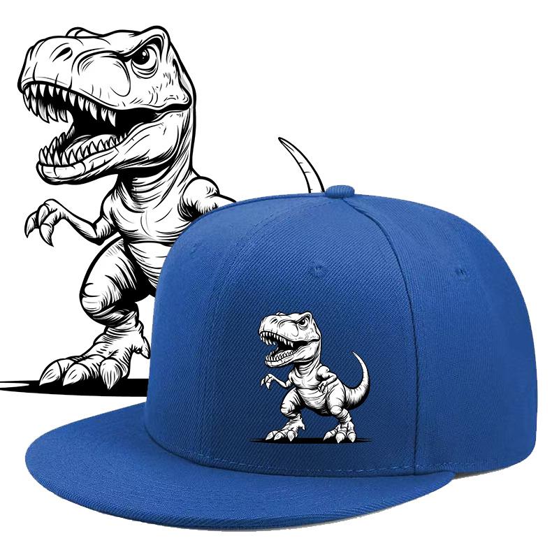 TRex Dinosaur Baseball Cap Flat Brim Hat Polyester Streetwear Snapback for Adult Outdoor Casual Wear
