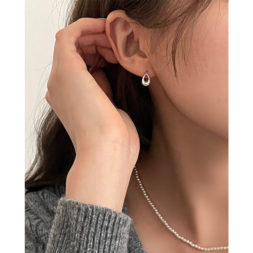 [4Xtyle] [925 Silver] Water Stone Earrings E 153