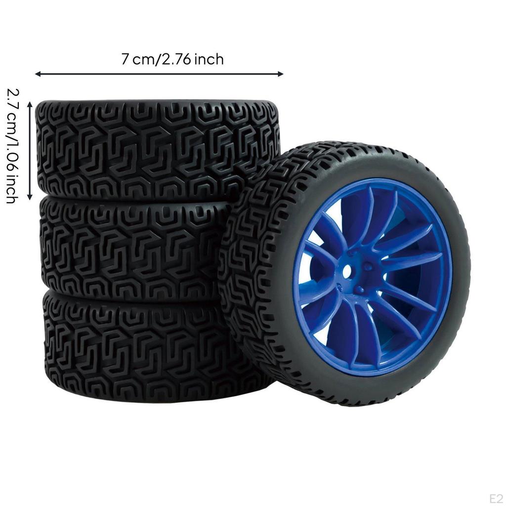 Maze Pattern Tire High Traction 1/10 Scale Rally Car Wheel Set Rubber Tires for Track