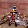 Handmade Pumpkin Dwarf Faceless Doll Cute Gnome Plush Toy Ornament Halloween Dwarf Decoration  Gift