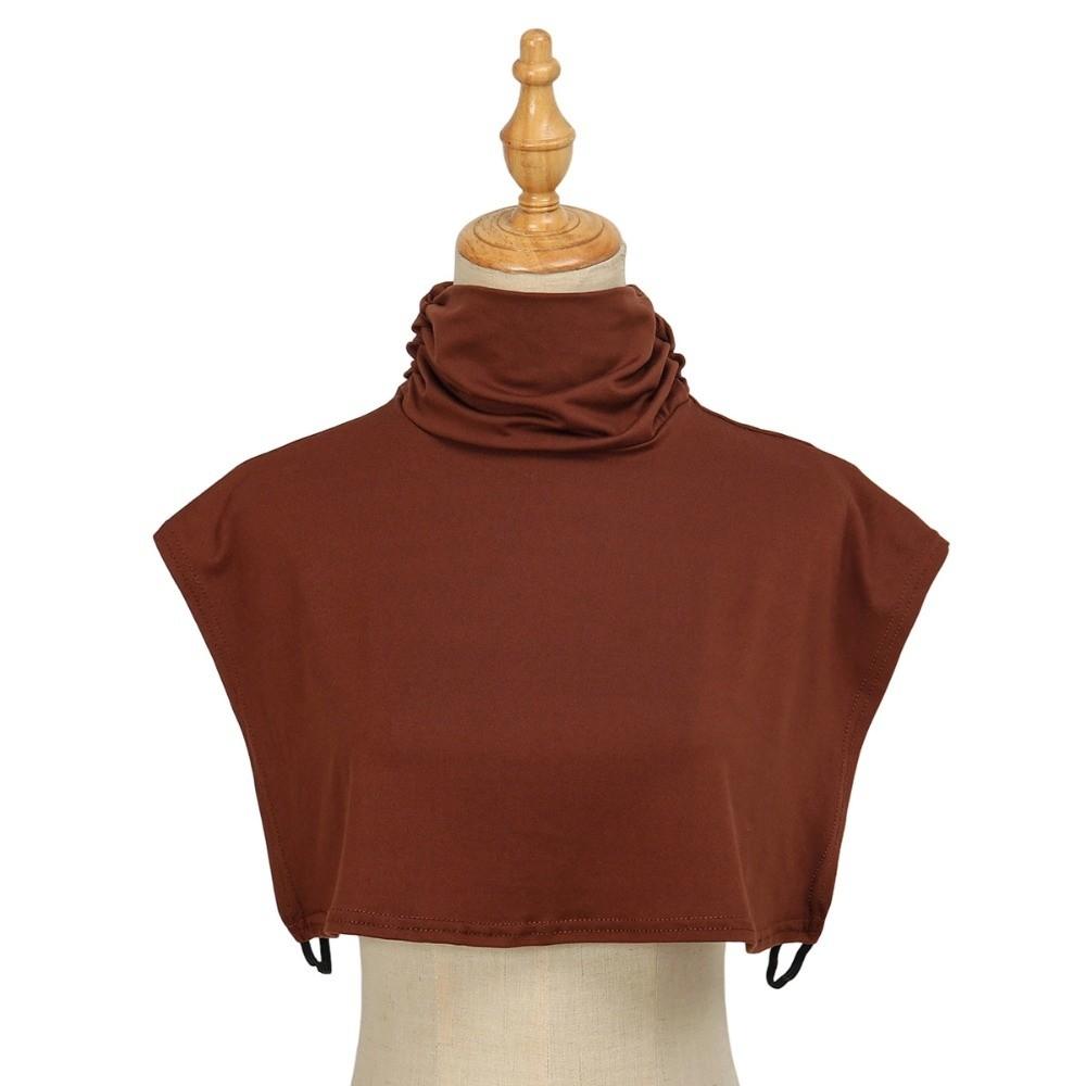 

Solid Color False Collar Top Ruched Modal Fabric Turtleneck Dickey Half Top Cover Warmer Detachable Shawl for Women Men света кофе