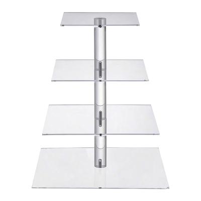 Support de Présentation Acrylique pour Cupcakes à 3/4 Niveaux avec Lumière LED, Support Tour à Cupcakes, Plat Multifonctionnel pour Servir des Gâteaux, Décoration de Fête