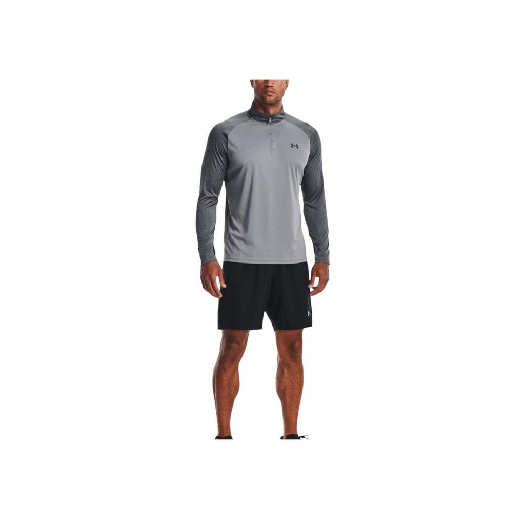 Under Armour Logo American Vintage Print High Neck Long Sleeve Sweatshirt Men Sweatshirt Gray 1375435-036