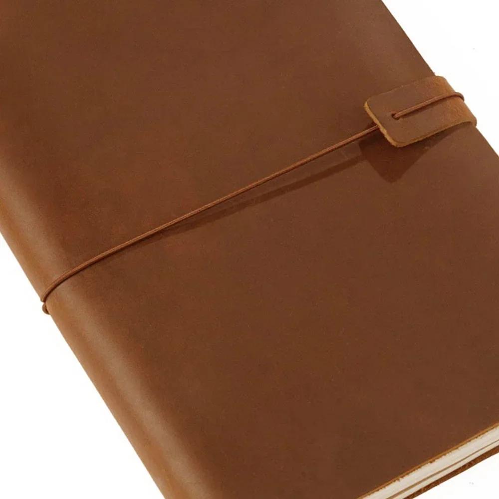 Moterm 100% Valódi Bőr Jegyzettömb Kézzel Készített Vintage Marhabőr Napló Napló Vázlatfüzet Tervező TN Utazási Jegyzettömb Borító Passport 13.5x10.5cm barna