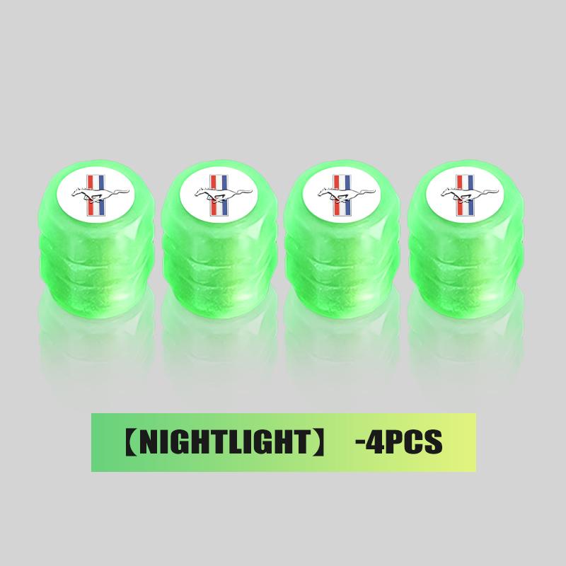 For Ford 4PCS Car Luminous Tire Valve Cap Fluorescent Night Glowing Decoration Escort KA Flex Everest KA Expedition Falcon CVW1