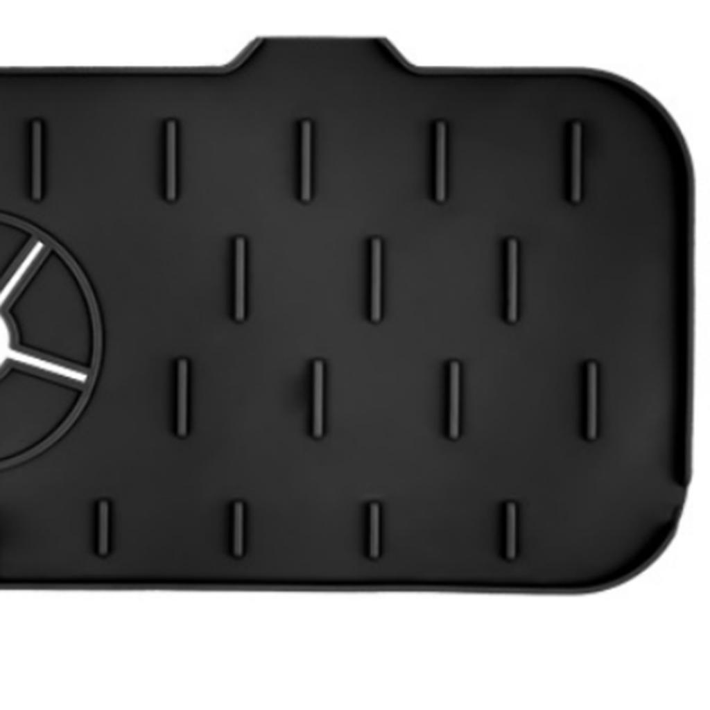 Sink Faucet Mat Silicone Reusable Faucet Water Catcher Mat Sink Draining Pad for Kitchen Bathroom Black