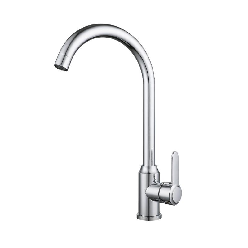 

Смеситель для кухни из нержавеющей стали с одной ручкой и одним отверстием, хромированные смесители для кухни, смесители для установки на столешницу, кухонные принадлежности