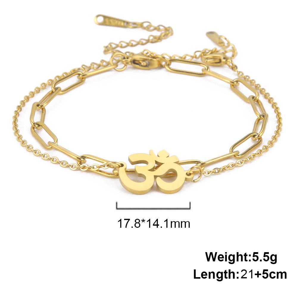 Dawapara Aum Om Ohm Sanskrit Symbol Anklets Bracelet Hindu Yoga Ankle Chain Bracelets Stainless Steel Spiritual Jewelry