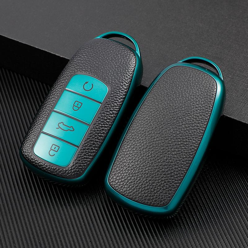 4 Buttons Soft TPU Leather Car Key Case Cover For Chery Tiggo 8 Pro 2021 2022 Auto Key Shell Bag Keychain Protector Accessories