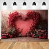 Romantic Valentine's Day Red Rose Love Candle Photography Banner Background, Indoor Scene Couple Photo Shooting Studio Backdrop