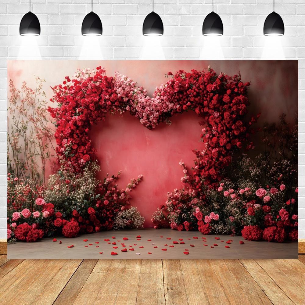Romantic Valentine's Day Red Rose Love Candle Photography Banner Background, Indoor Scene Couple Photo Shooting Studio Backdrop