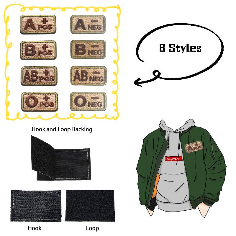 Badge Blood Type Velcro Embroidery Patch Clothing Backpack Accessory Decoration