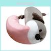 Cute Cartoon Long Tongue Puppy Design Portable Neck Pillow For Airplane And Train Comfort