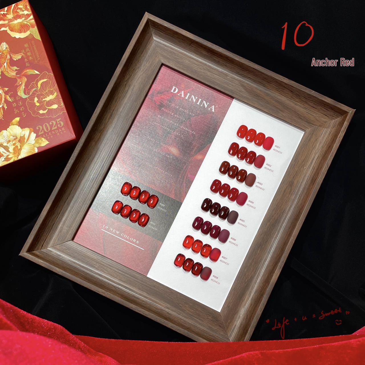

Autumn/Winter 10-Color Brightening Angora Red Gel Nail Polish Set - Exclusive Carmine & New Year Red Shades for Salons