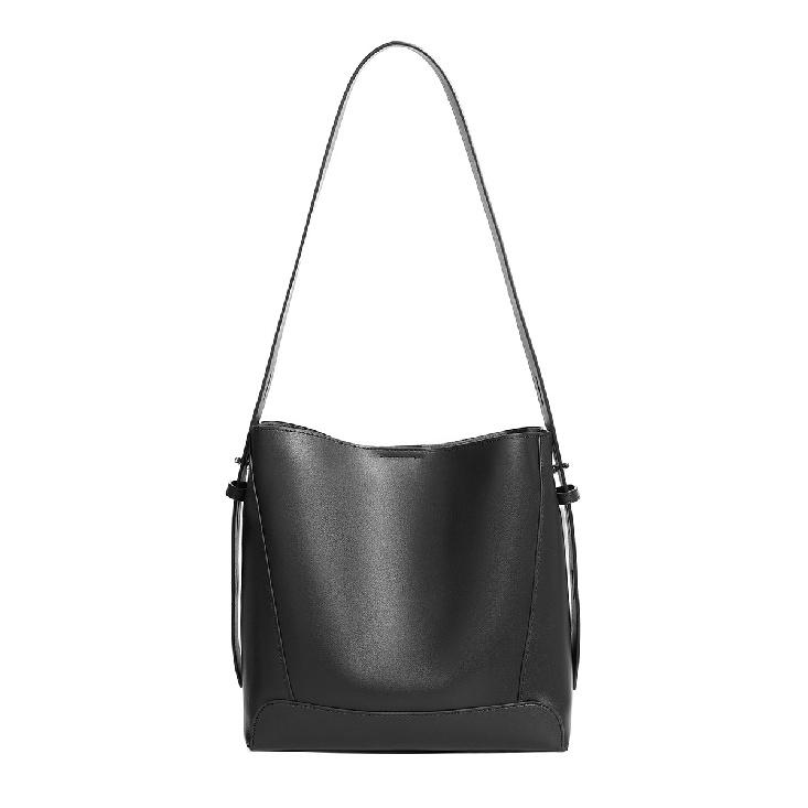 2025 New Autumn/Winter Niche High-End Genuine Leather Women's Bag Cowhide Bucket Bag Large Capacity Shoulder Crossbody Tote Bag