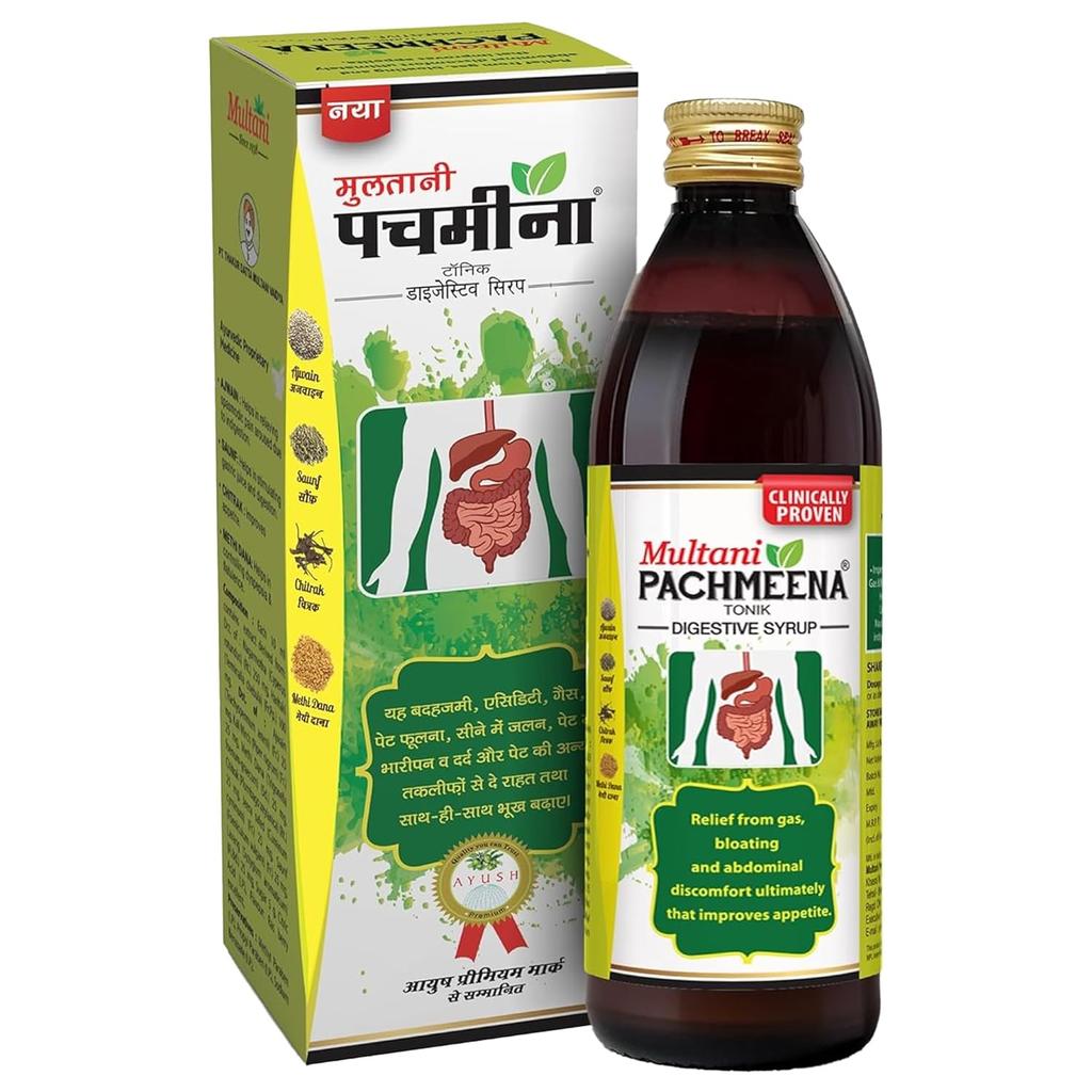 Multani Pachmeena Tonik Digestive Syrup Ayurvedic Digestive Support for Gas Bloating Appetite Care 300 ml Pack of 1