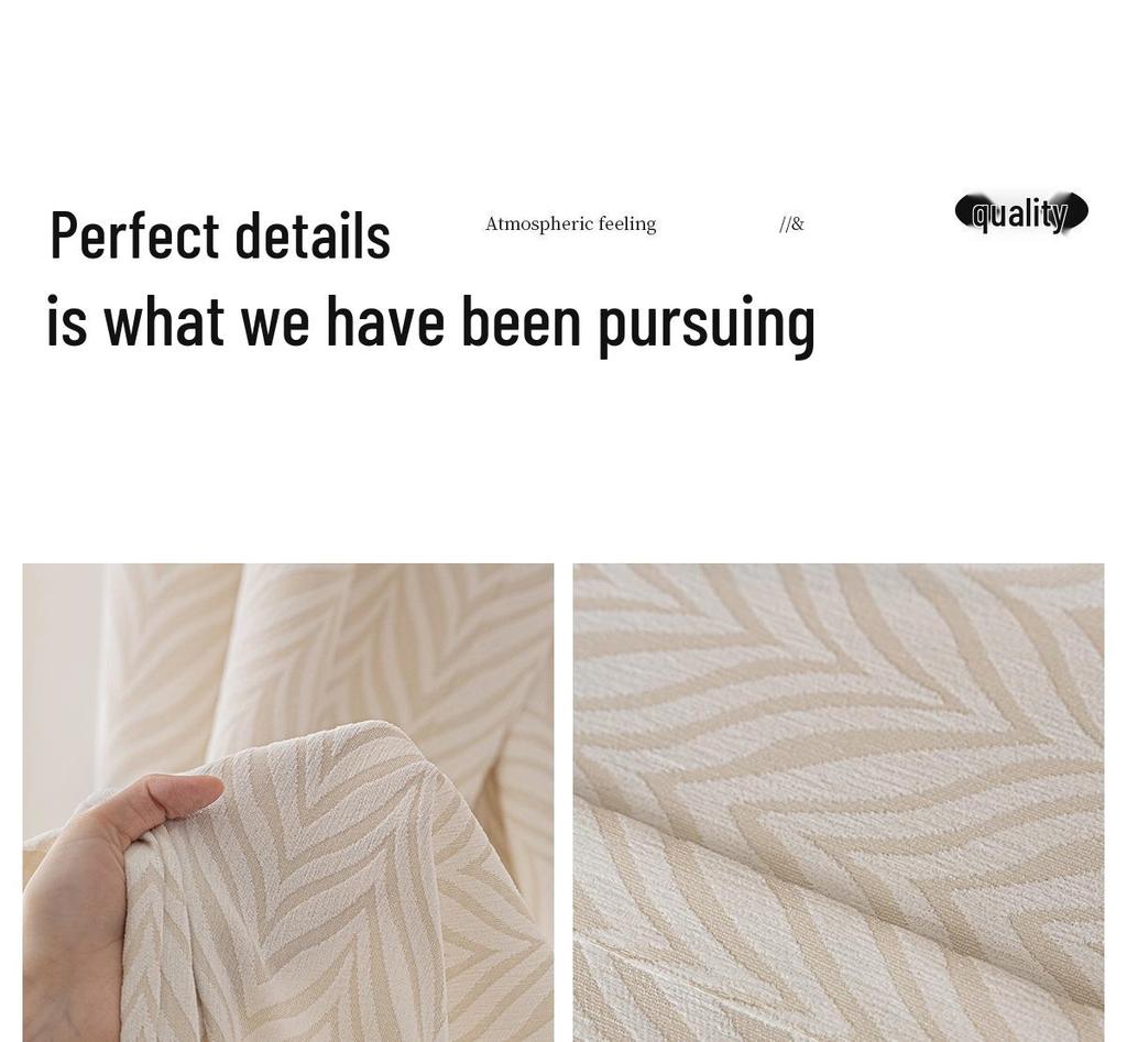 Cream Chenille Jacquard Wavy Sheer Curtains - High-End Translucent, Not See-Through, Ready-Made for Living Room, Korean Style