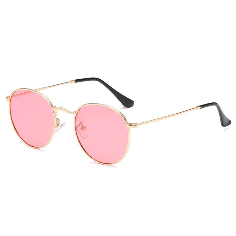 Retro Small Round Hippie Sunglasses Fashion Circle Metal Frame Sun Glasses Disco Party Candy Color Lens Eyewear for Women Men