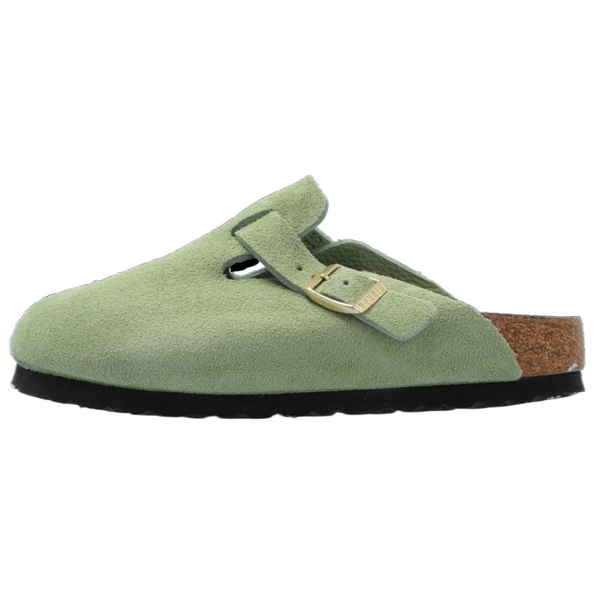 Birkenstock Boston Soft Footbed Suede Green Tea Narrow Fit Women s 1027934 41
