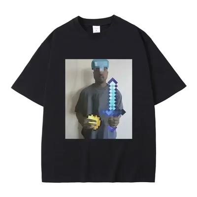 Herfst Unisex Kanye West Meme Grappig T-shirt Retro Hip-hop Rap Stijl Korte mouw Street Y2k Kleding Luxe Buitensportmerk