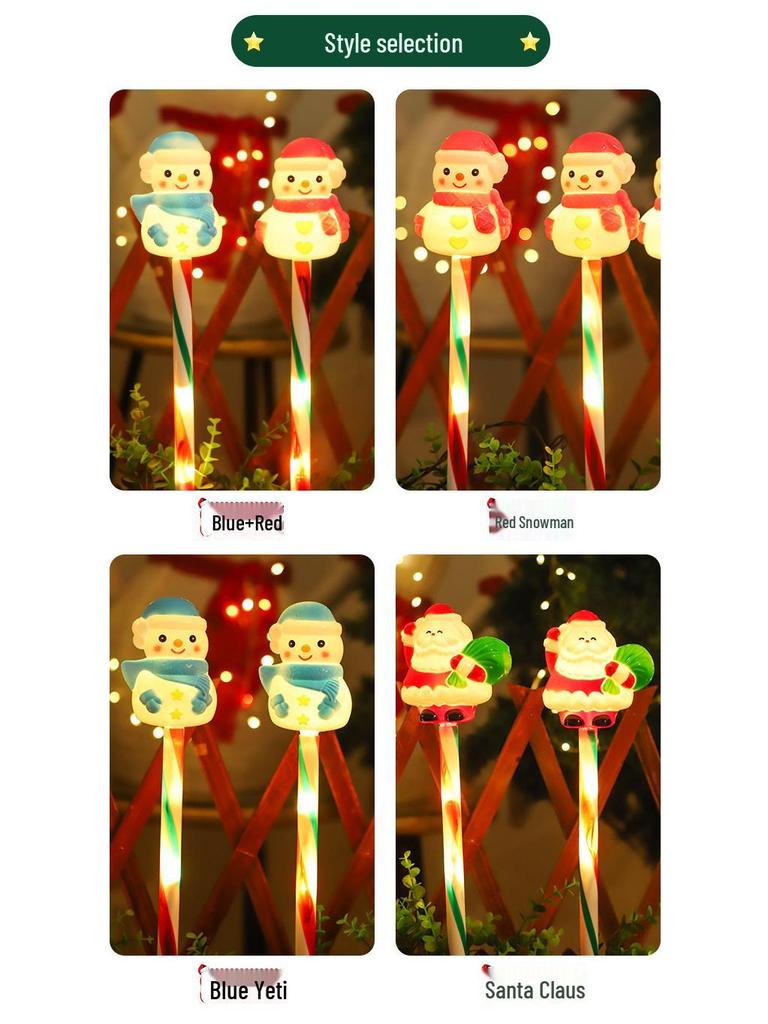 Solar LED Santa and Snowman String Lights for Outdoor Decoration