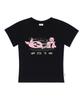 ESCAPEFROM Angel Cosplay Girl Escf Logo Collage Print Slim Fit Short Sleeve T-Shirt Black