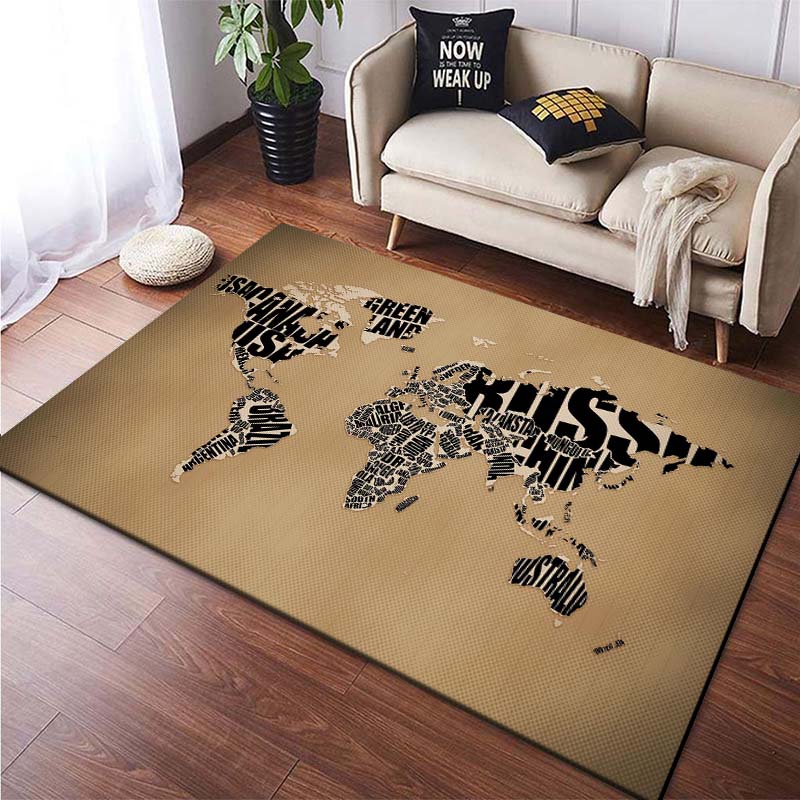 Retro Navigation Map Decorative Large Rugs for Living Room Home Decor Area Mat Children Room Floor Mate Bedroom Carpet Mat Gift