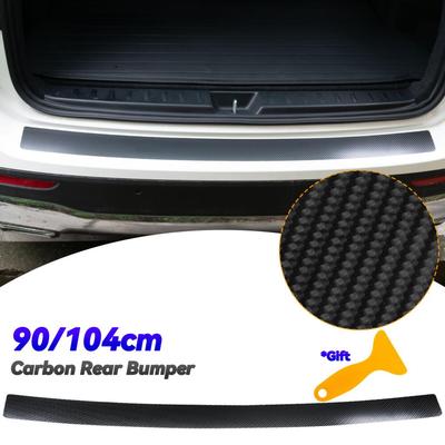 90/104cm 4D Koolstofvezel Auto Achterkoffer Laadrand Bumpersticker Beschermer Drempel Anti-Kras Afdekking Sticker Strip