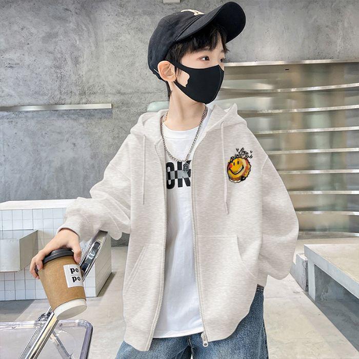 

Boys Fleece-Lined Hooded Cardigan Jacket - 2025 Autumn/Winter Baseball Style 160cm (90-105 jin)