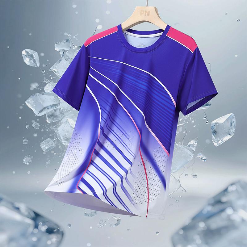 Round Neck Loose Sports Sweat-absorbent Top 2XL синий 1370₽