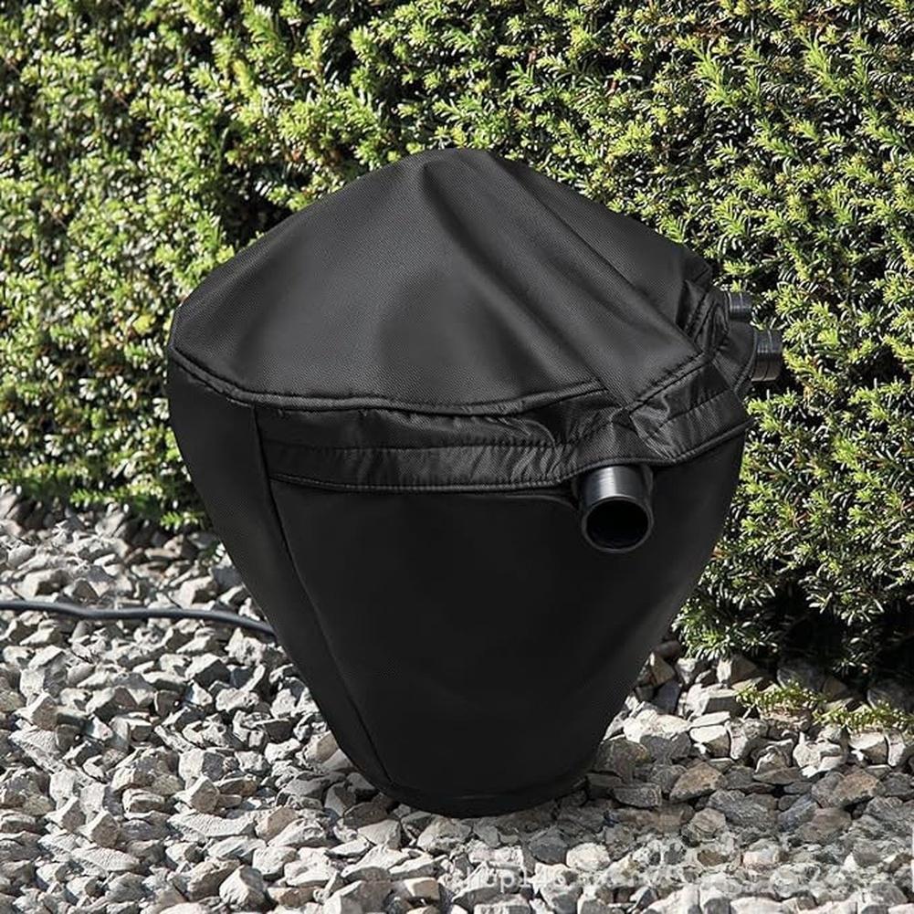 Black Pond Filter Cover Waterproof and Dustproof with UV Protection 12.2 x 12.2 x 15.9 Inches Oxford Cloth Material