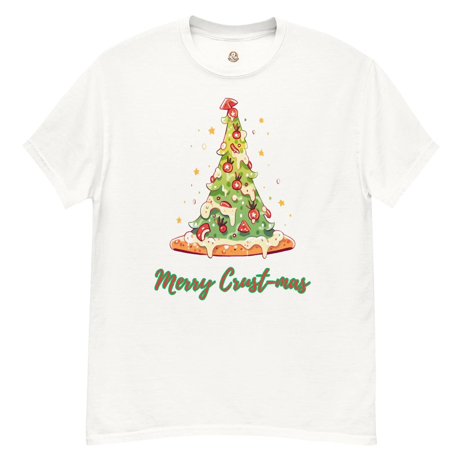 Live With Laughter Novelty Christmas 100% Cotton T-shirt Mens Tees Top - Merry Crust-mas (White) L