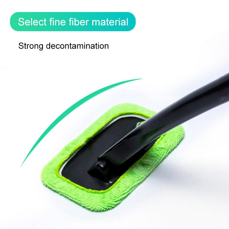 Window Windshield Cleaning Brush Microfiber Cloth Car Glass Cleaner With Handle Dust Cleaning Tools For Inside Glass Wiper