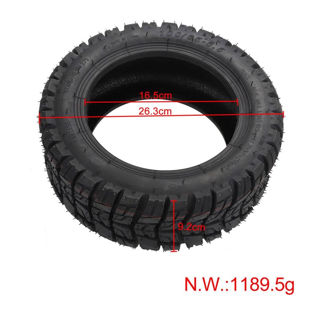 100 65 6.5 Tire 11inch Rubber Shock Absorption Widen Thicken Off Road Tyre for Scooter with Inflatable Nozzle