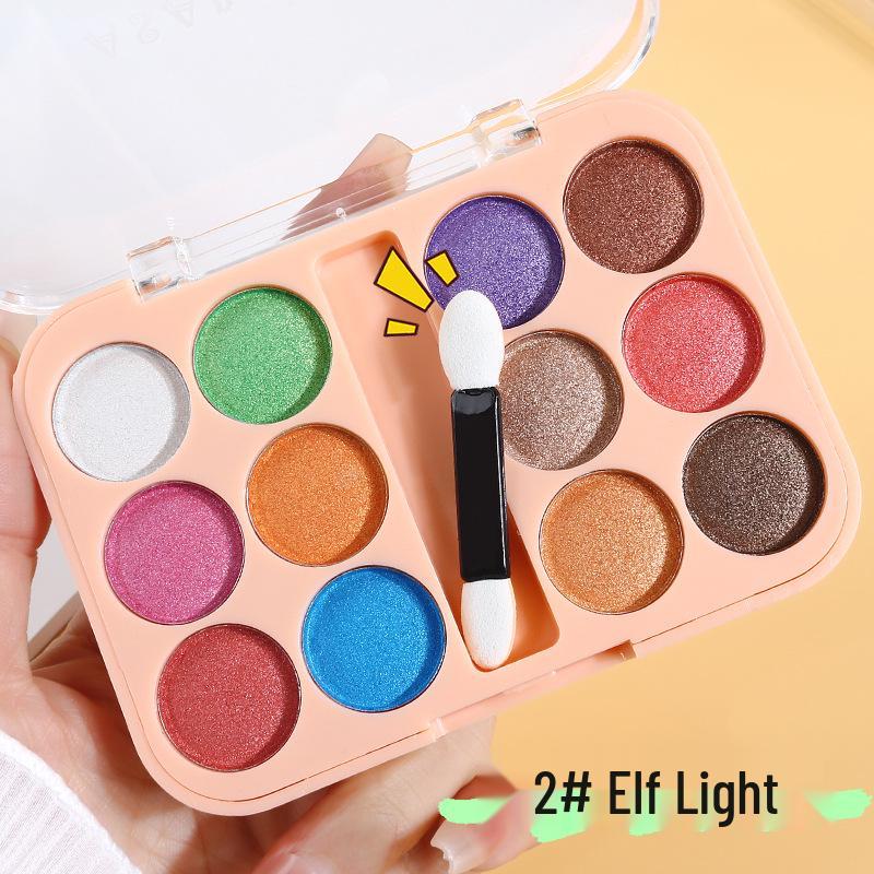 Children's Day Sparkling Eyeshadow Palette - Pearlescent Glitter In Blue, Green, Purple for Stage Makeup