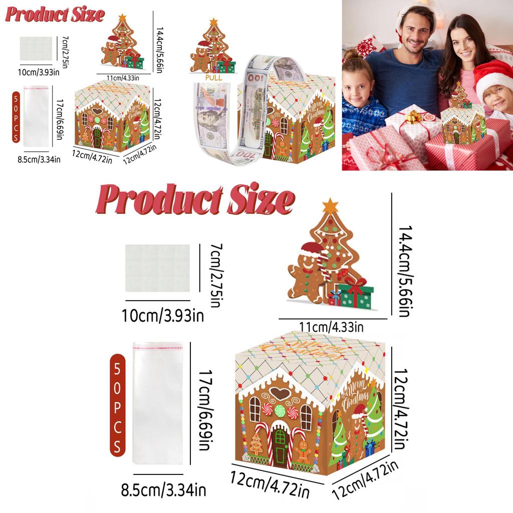 Festive Gingerbread House Gift Box With Christmas Atmosphere For Party Decor