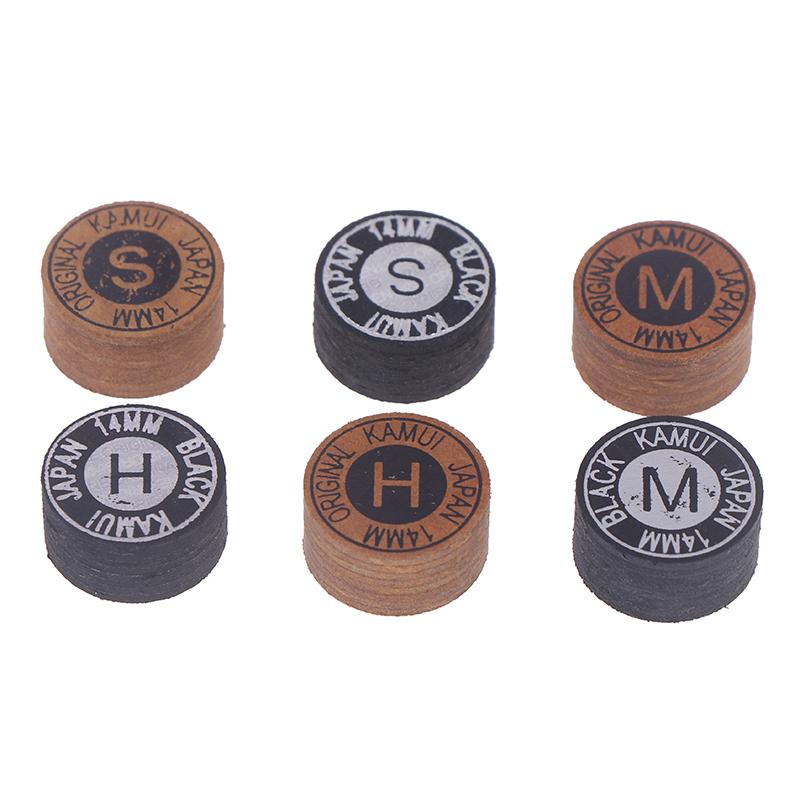 1 Pièce 14Mm Pointe de Queue Japonaise Qualité Billard Piscine Cuir Pointe de Queue Tête de Queue Neuf Boules Pointe de Queue Snooker Tête Dure Douce