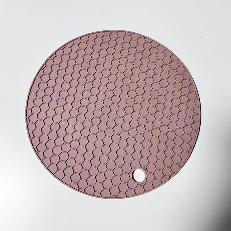 Round Silicone Honeycomb Insulation Pad: Anti-Scalding Coaster & Table Mat, High Temp Resistant Casserole Mat.