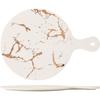 Nordic Ins Light Luxury Style Marble Gold Pattern Irregular Ceramic Tray Pizza Plate Sushi Plate Western Steak Plate