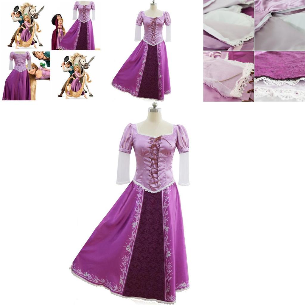 Elegantes Erwachsenen Märchen Prinzessin Rapunzel Cosplay Kostüm für Halloween Partys