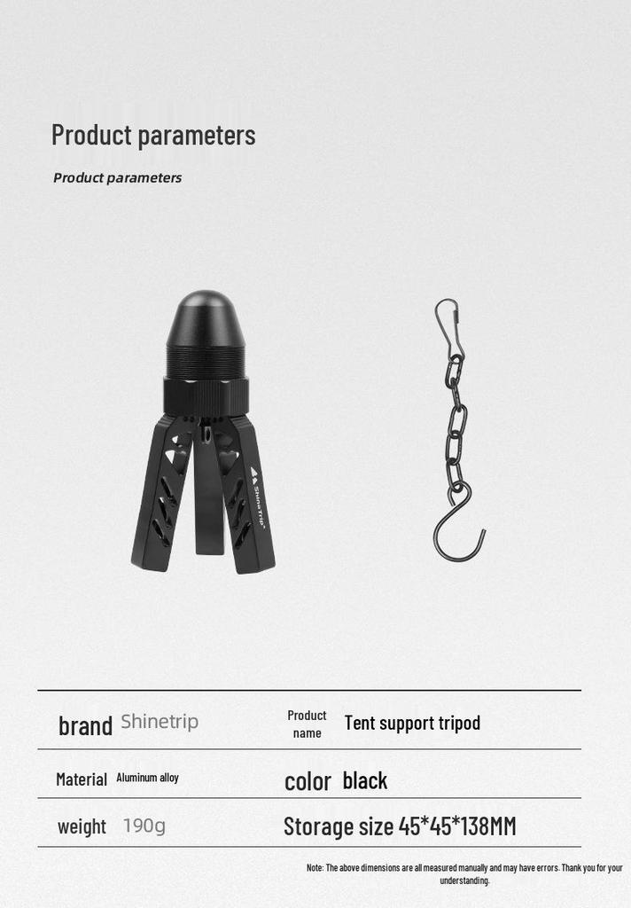 Outdoor Mountain Multi-functional Aluminum Tripod: Camping Rack & Lamp Holder