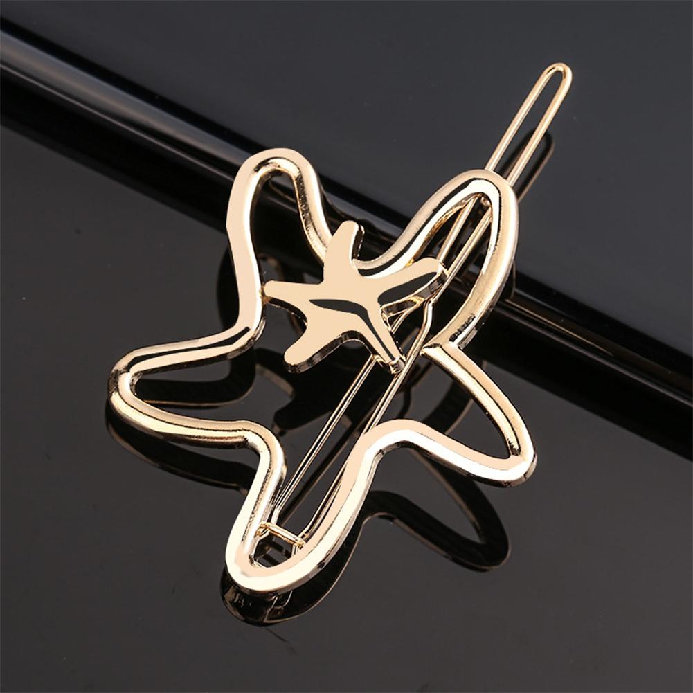 Simple Versatile Alloy Hollow Hair Clip Multiple Shaped Bangs Hairpin Headwear Hair Accessory for Female