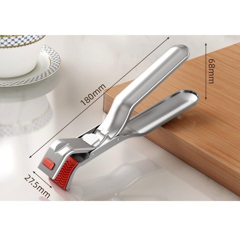 New Stainless Steel Anti-scalding Clip Hot Bowl Holder Dish Clamp Pot Pan Gripper Clip Air Fryer Dish Plate Retriever Tongs Kitchen Supplies