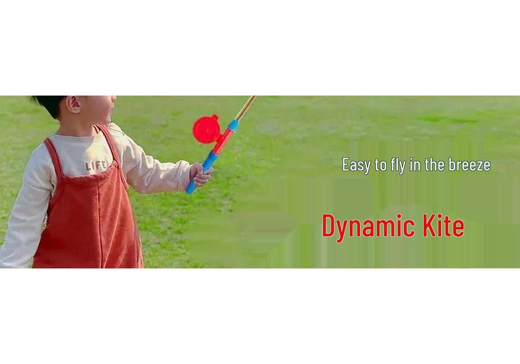 Children's Hand-Held Kite Fishing Rod - Easy-to-Fly Dynamic 26" kite for Light Breeze