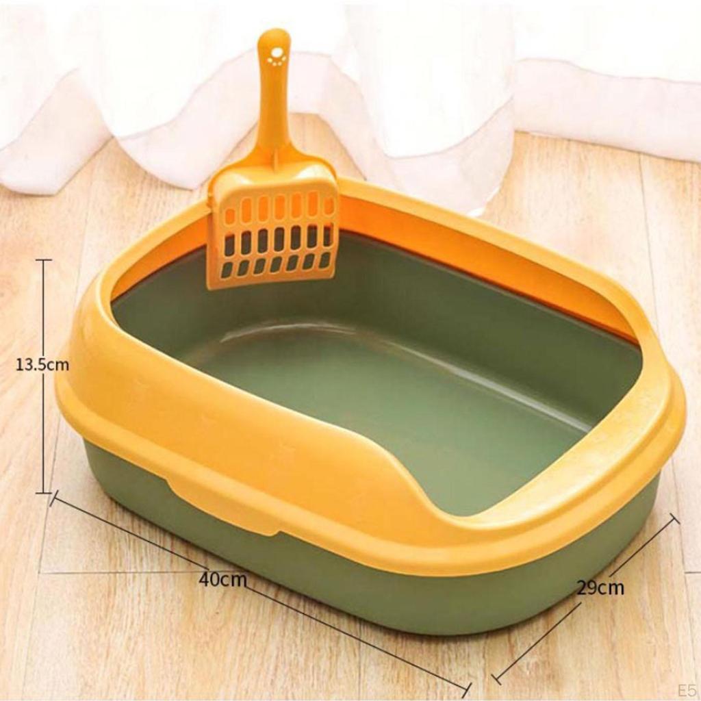 Cat Open Top Non- Litter Kitten Pan Detachable Rim Toilet W/ Container Accessories